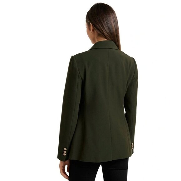 Ever New Milly Forest Green Gold Button Military Academia Double Breasted Blazer - Picture 4 of 15
